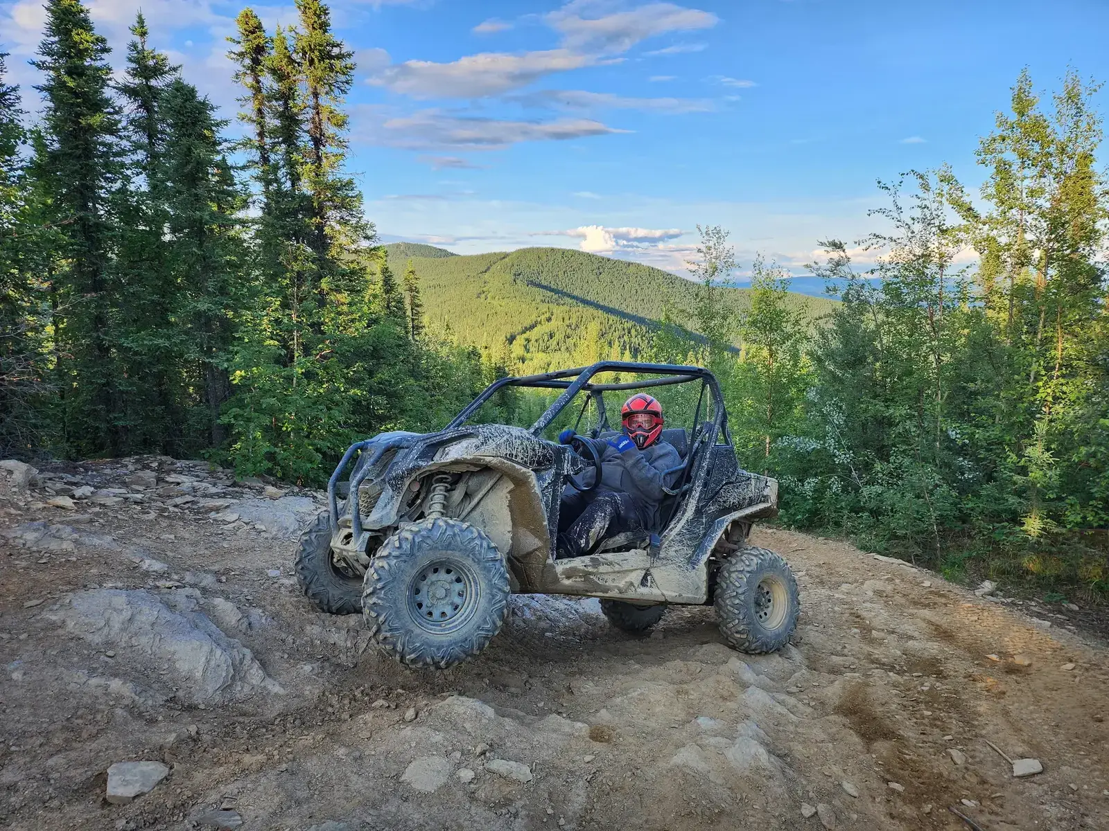 Can-Am Maverick on a rocky trail