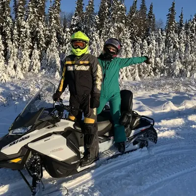 Snowmobile ready for winter adventure
