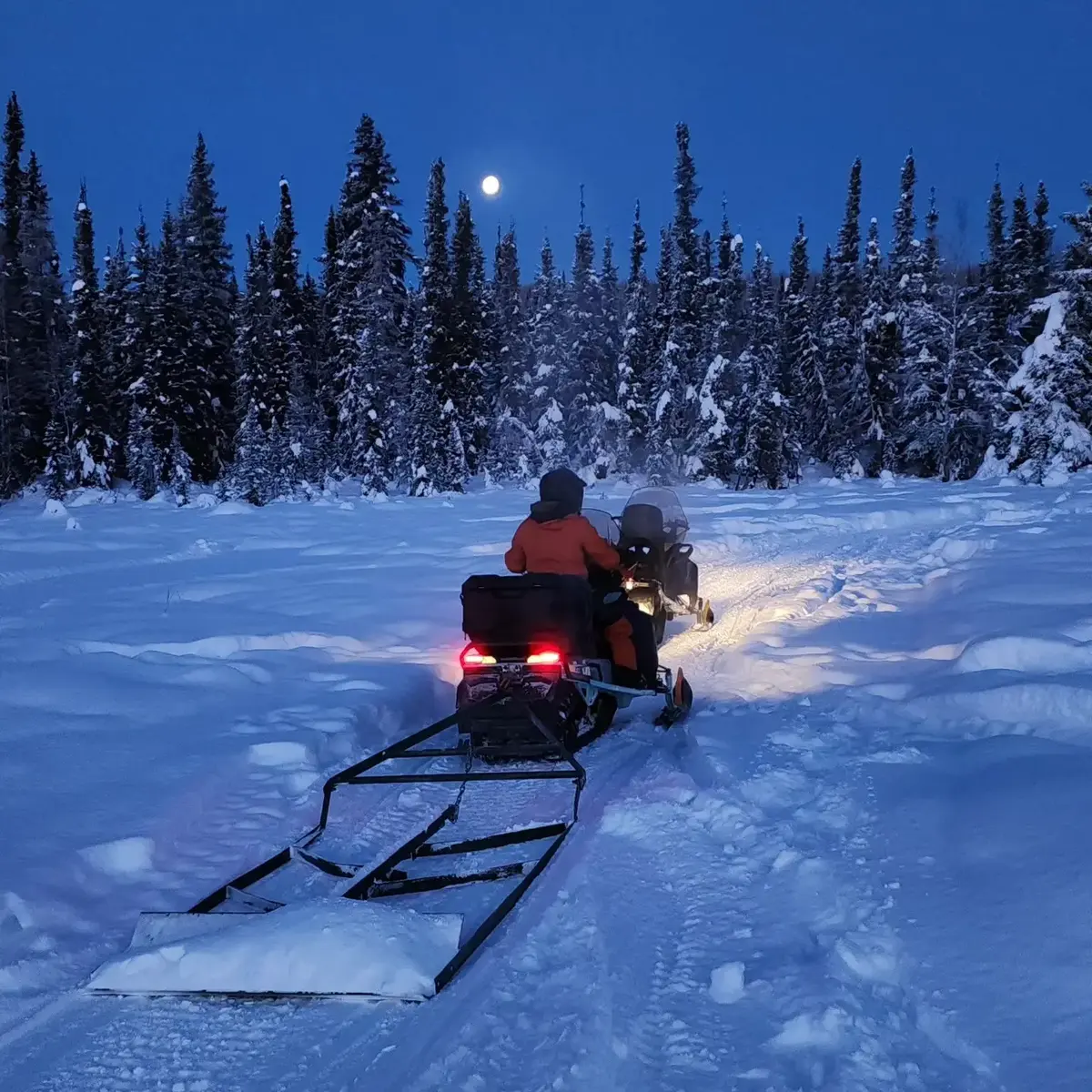Snowmobiling in Alaska's backcountry